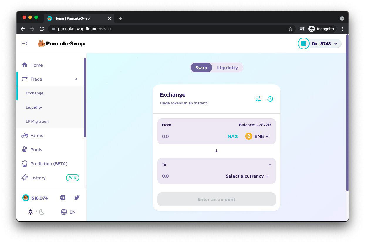 خرید ارز دیجیتال با پنکیک سواپ