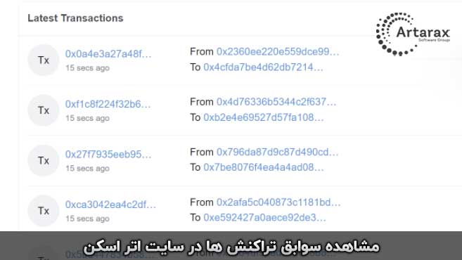 سوابق تراکنش های اتریوم